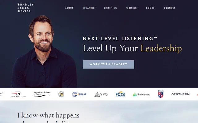 Bradley James Davies: personal brand website, bradleyjamesdavies.com