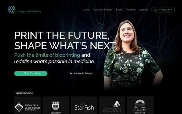 Dr. Stephanie Willerth: personal brand website, drstephaniewillerth.com
