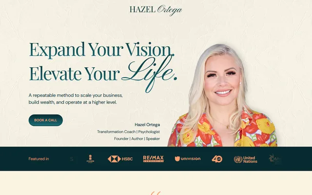 Hazel Ortega: personal brand website, hazelortega.com