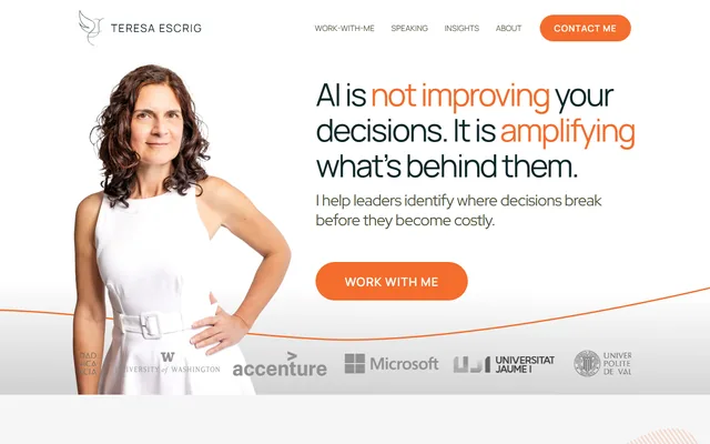 Teresa Escrig: personal brand website, teresa-escrig.com