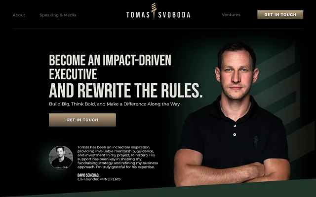 Tomas Svoboda: personal brand website, tomassvoboda.io